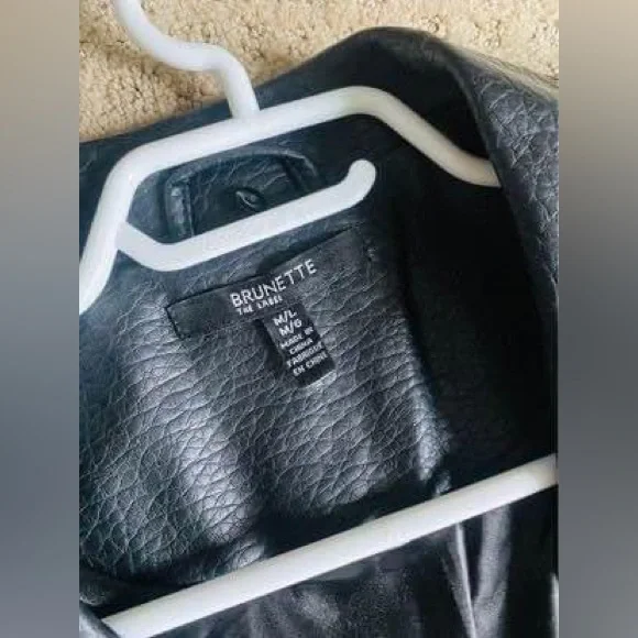 Brunette The Label Faux Leather Jacket, Size M/L, New Without Tags - Picture 2 of 4